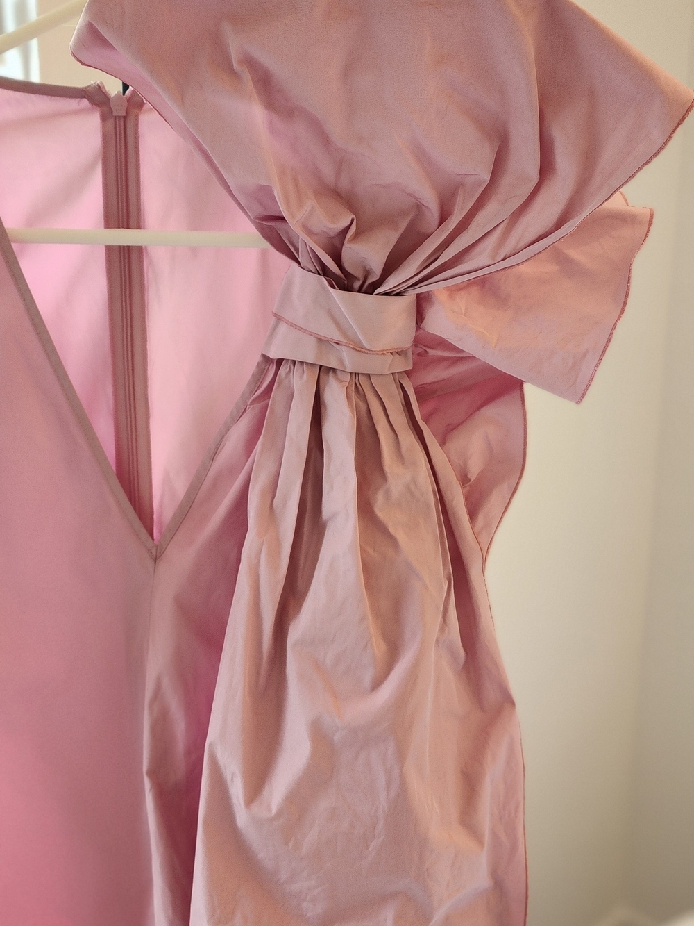 RED Valentino Pink Taffeta Bow Ruffle Mini Dress IT40 Small - Picture 7 of 15